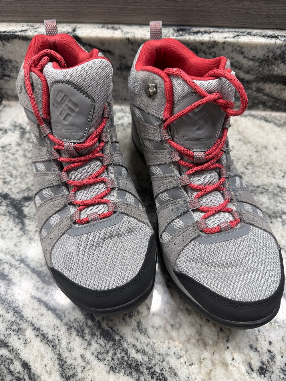 Columbia Gray and Coral Trail Mid-Height Hiking Boots